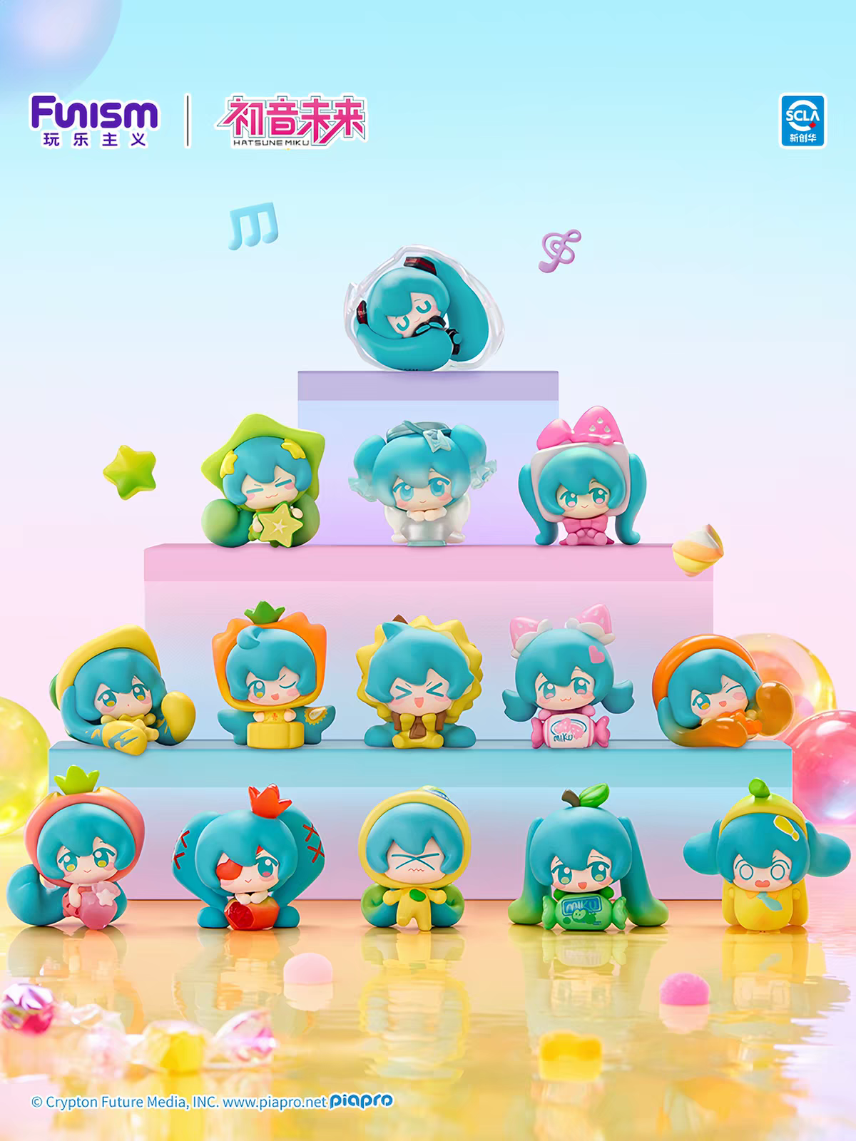 Official Hatsune Miku Blind Box Fruit Candy Themed Figurine Desktop Ornament