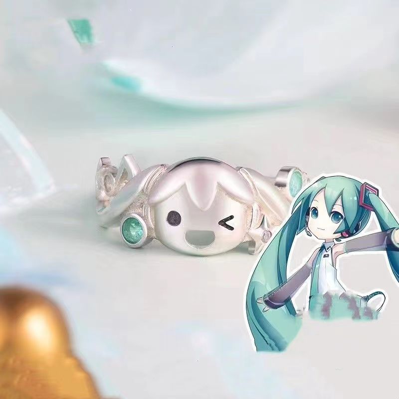 Hatsune Miku Featured Adjustable Silver Ring