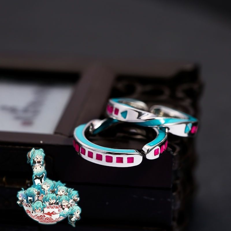 Hatsune Miku Featured Adjustable Silver Ring