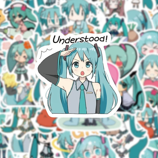 65 PCS Hatsune Miku Cute Waterproof  Sticker