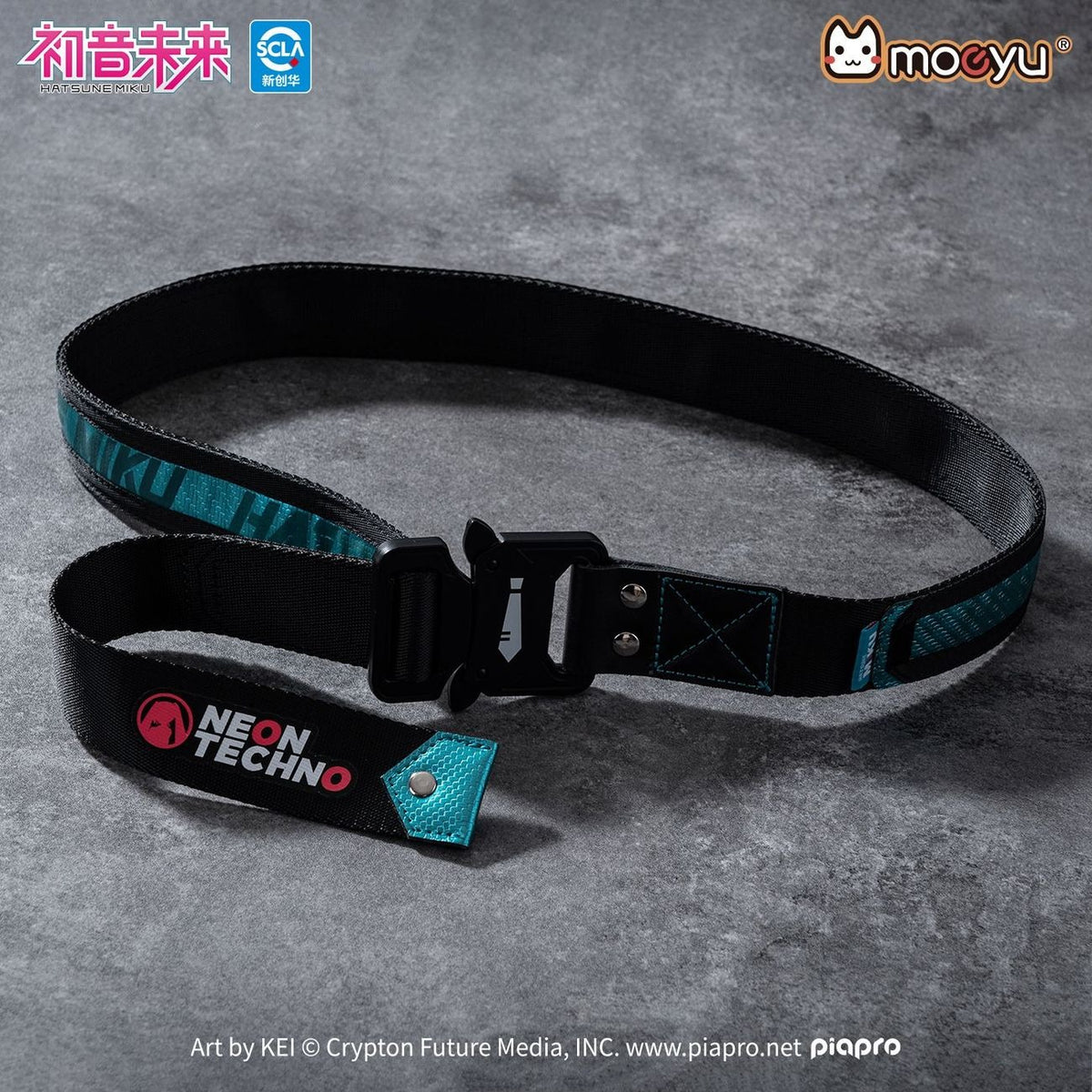 Moeyu Hatsune Miku Neon-Electronic Style Techwear-Inspired Unisex Canvas Belt