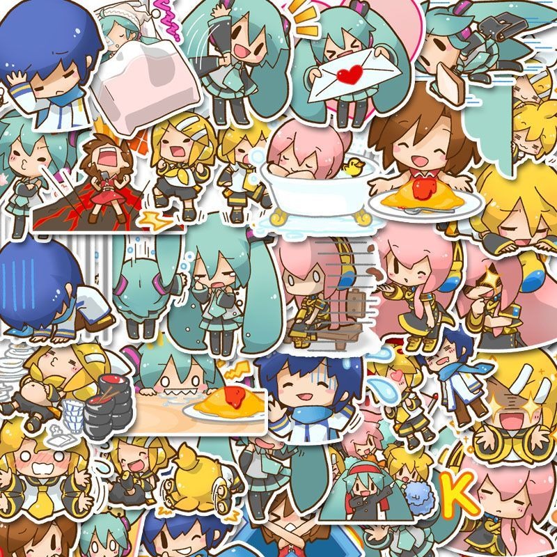 50 PCS Vocaloid Cute DIY Decorative Waterproof Stickers