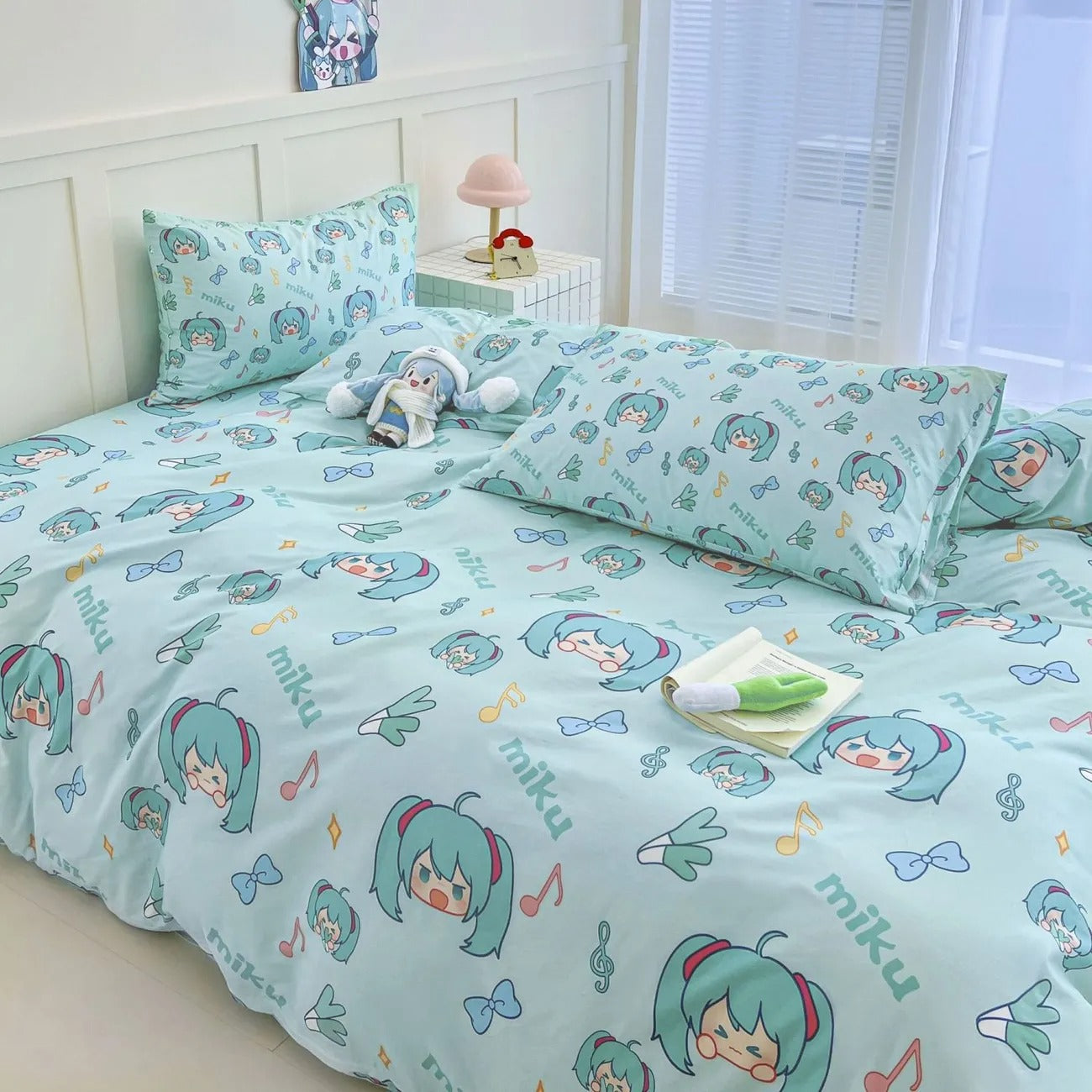 Hatsune Miku Cute Cotton Bed Sheets Set