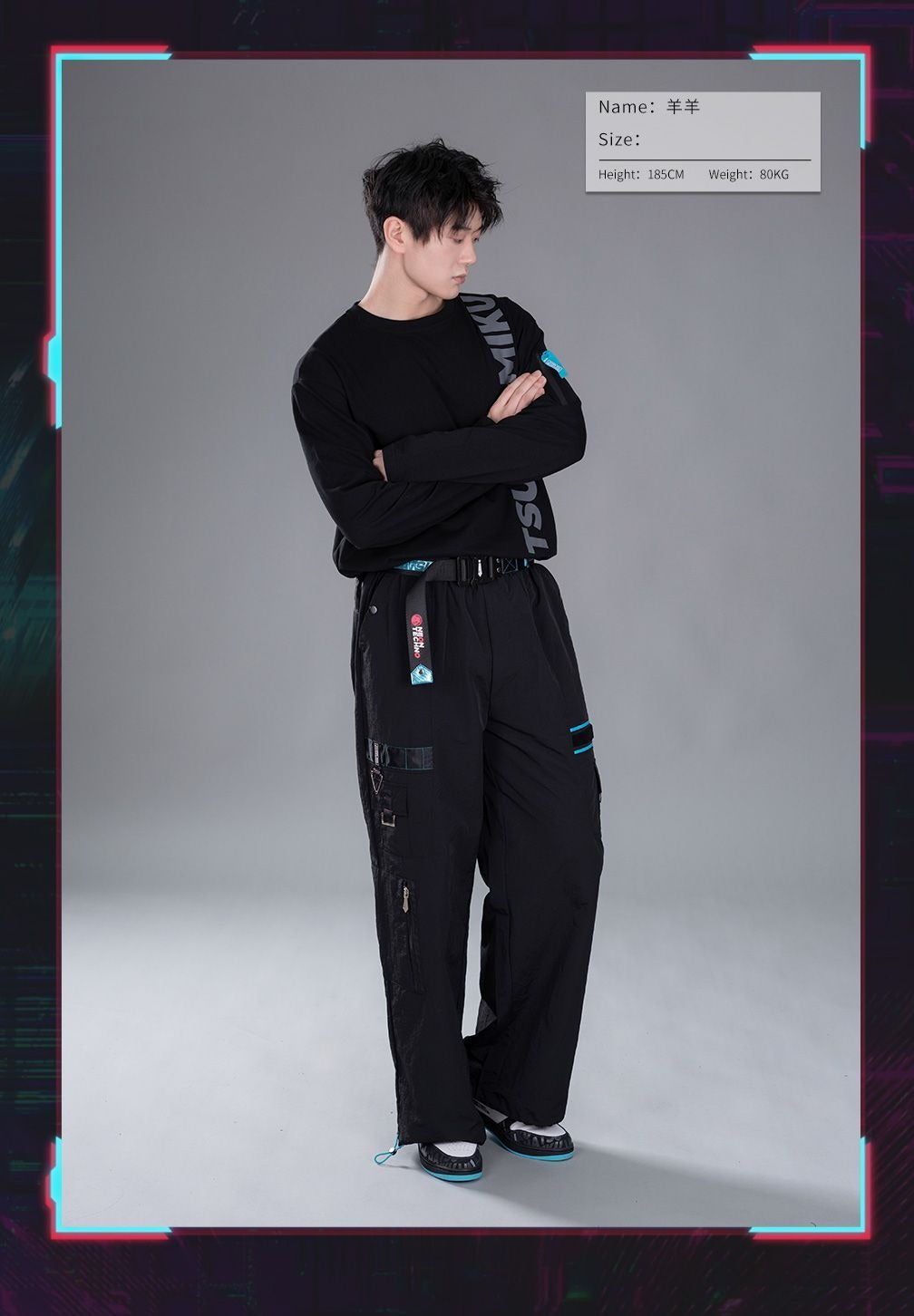Moeyu Hatsune Miku Neon-Electronic Style Techwear-Inspired Unisex Canvas Belt
