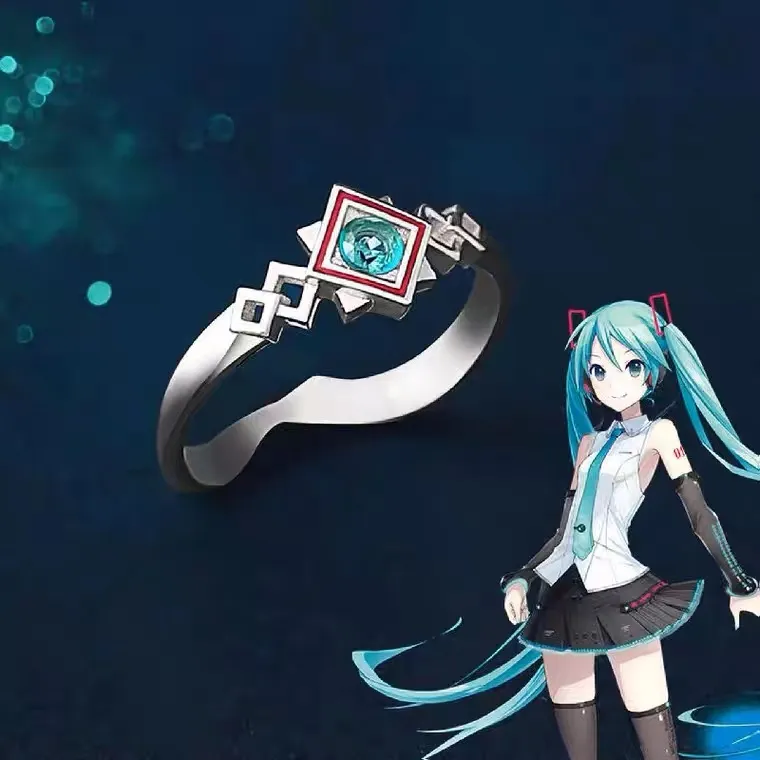 Hatsune Miku Featured Adjustable Silver Ring