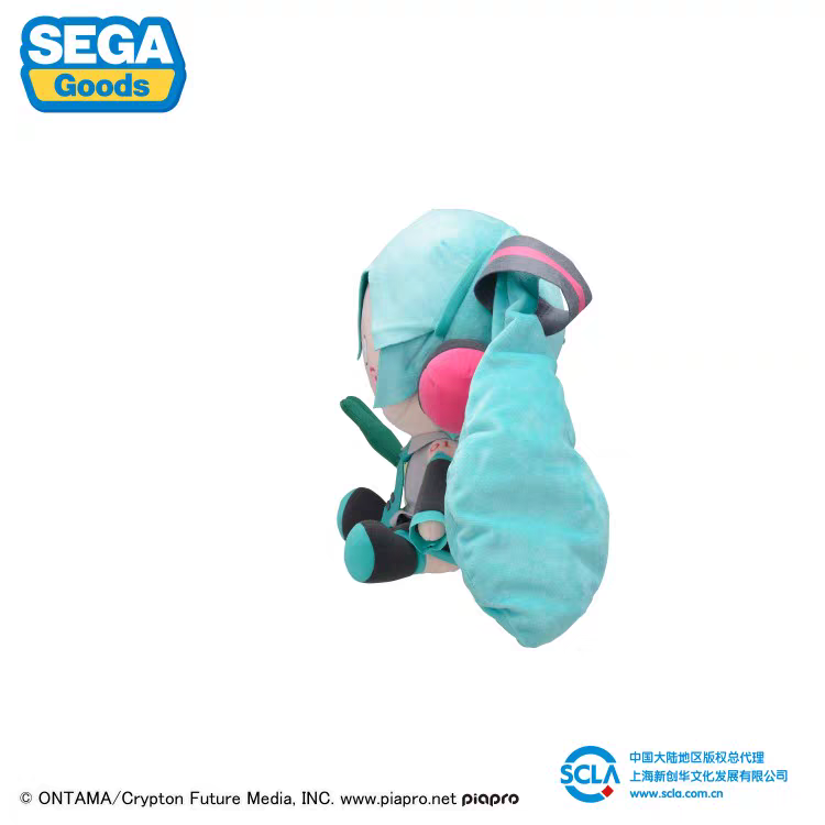 32cm Blue Hatsune Miku Holding Green Onion Sitting Doll Plush