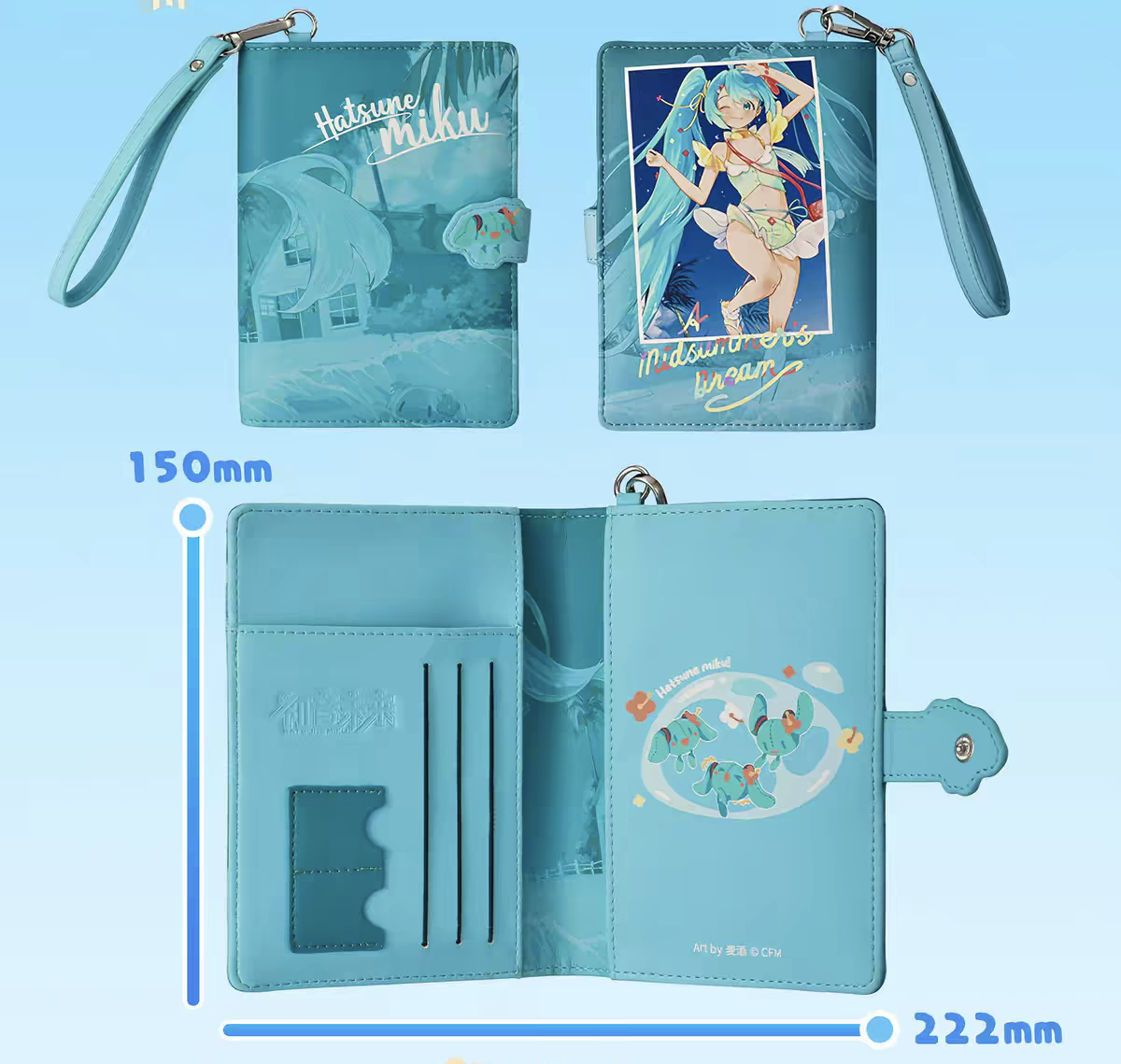 Official Hatsune Miku Multifunctional Organizer (Card Holder/Passport Holder)