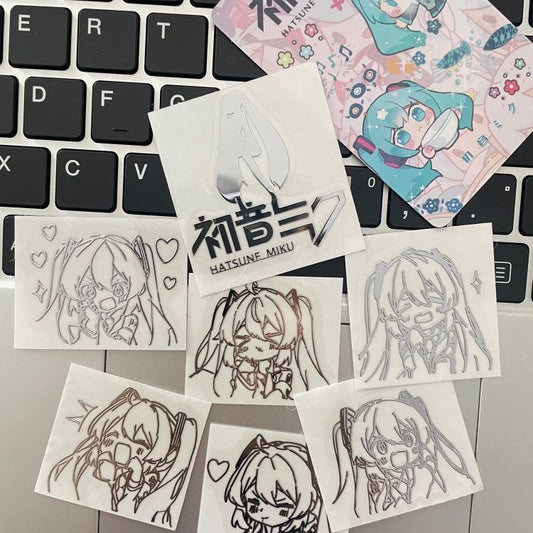 Hatsune Miku Metal Decorative Sticker – Waterproof Decal for Phones, Computers, Laptops, and Headphones