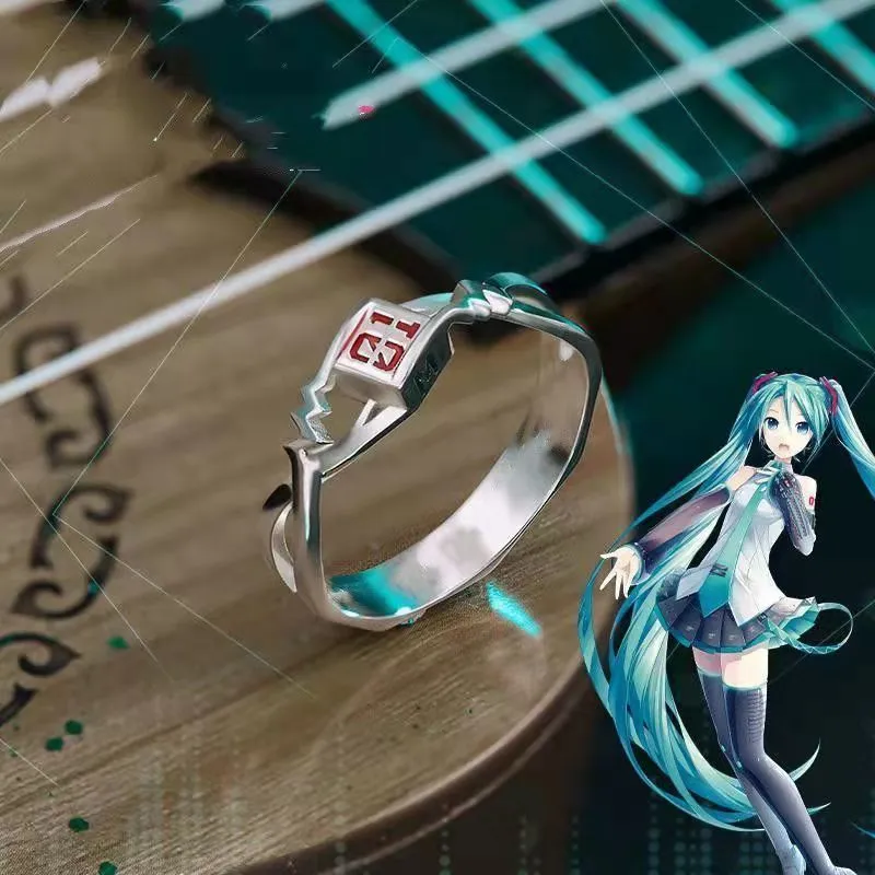 Hatsune Miku Featured Adjustable Silver Ring
