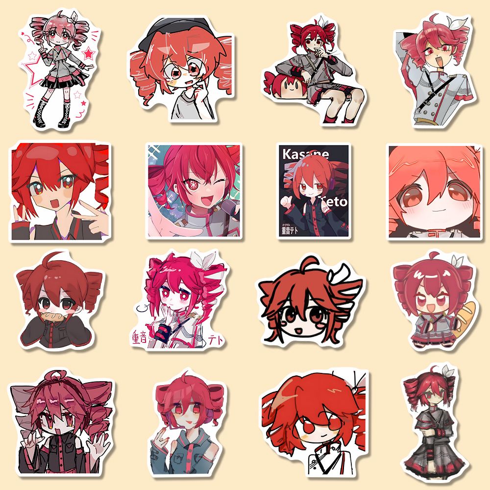 Kasane Teto 64pcs Cute Waterproof Stickers