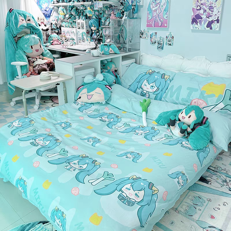 Hatsune Miku Cute Cotton Bed Sheets Set