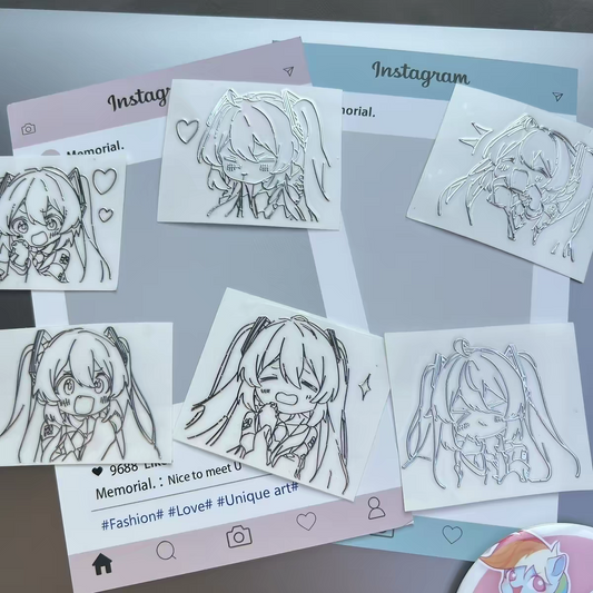 Hatsune Miku Metal Decorative Sticker – Waterproof Decal for Phones, Computers, Laptops, and Headphones